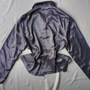 New Premium Korean Black Stripped Silk Shirt