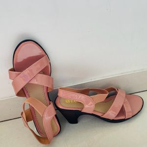 Brand New Peach Color Peep Toes Footwear