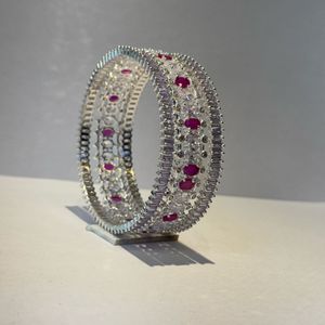 Silver Cocktail Bangles Set(6pics)