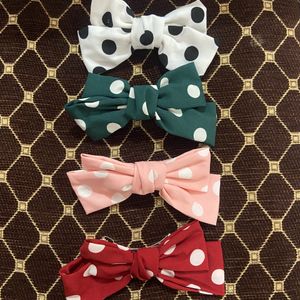 PACK OF 4 MEDIUM POLKA DOT BOWS