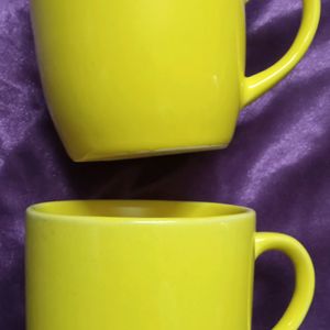 Ceramic Mugs 2 Lemony Yellow.