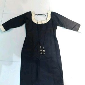 Plain Black Kurti For Women