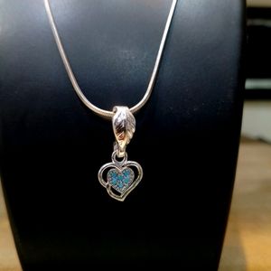 Heartshape Chain Pandent Pure Silver 925