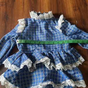 Blue custom made designer dress for 5-7yrs girls