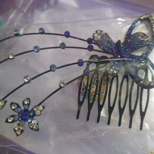 Crystal Studded Butterfly Hair Comb