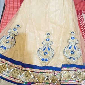 Blue And Creme Lehenga