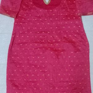 New🥰 Cute Shiny Pink PartyWear kurti With Lining