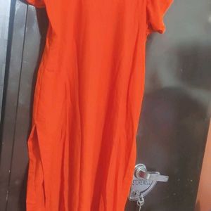 Coral Kurta & Salwar Without Dupatta For 42 Bust