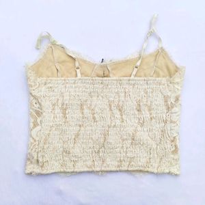 White Lacey Couqette Ribbon Top