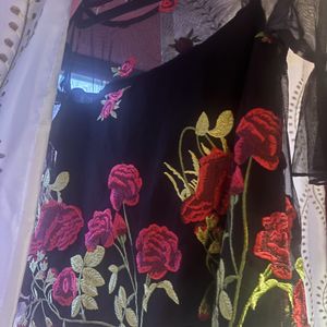 Black Multifloral Top