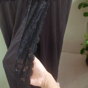 Elegant Black Satin Nightdress