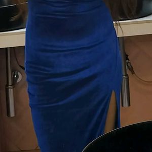 Blue Velvet Midi Dress From Savana Brand