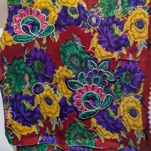 Multicolour Embroidery Saree