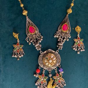 Brand New Oxidised Garba Set