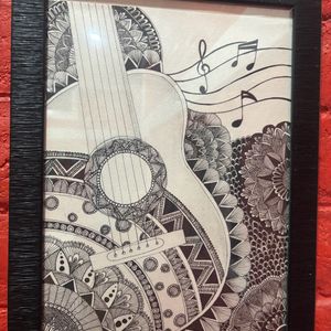 Handmade Guitar Doodle Art