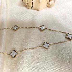 Anti-tarnish 5 Four Clover Long Chain necklace