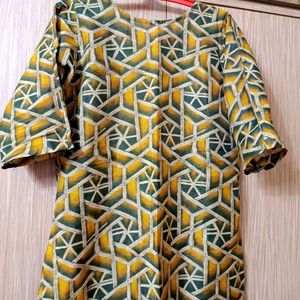 Xl Kurti Geometric Pattern