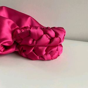 Pink satin bag |With Round Handles