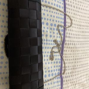 Black Party Clutch Bag With Swarovski