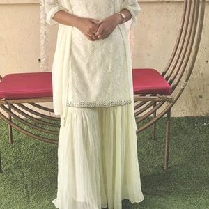 Wedding Suit With Pallazo Pants And Dupatta