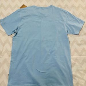 NEW Louis Philippe Jeans Men Blue Printed Tshirt