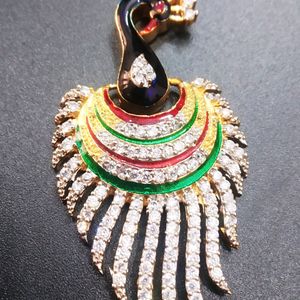 TRENDY GOLDEN PEACOCK PENDANT SET