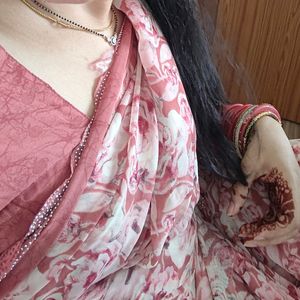 Flower Print Saree + Blouse 34