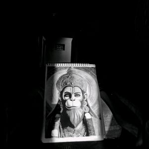 Realistic Hanuman Ji Charcoal Sketch