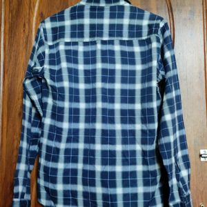 Men Blue Checked Shirt