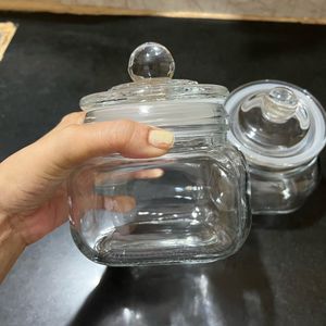 2 Air Tight Glass Jars