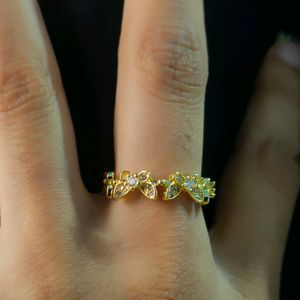 Butterfly Rhinestone Ring .