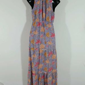 Lavender Printed Gown For Women's