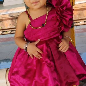 Beautiful Rani Colour Party Wear Frock