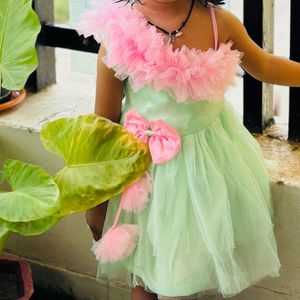 Beautiful Pink N Green Dress