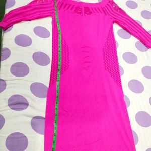 Magenta Colour Frock For Girls