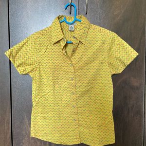 Mustard Ochre Printed Shirt