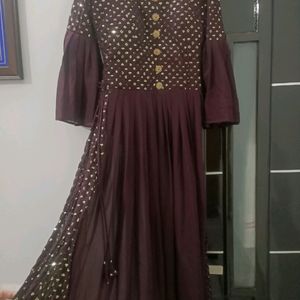 Beautiful Long Dress With Sharara Nd Dupatta