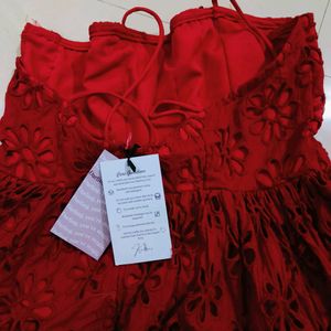 Red Flared Party Wear Dress