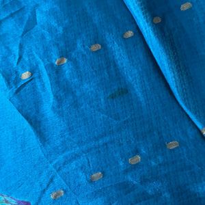 Pink And Blue Silk Saree