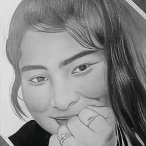 Girl Portrait Art Work Handmade Draw