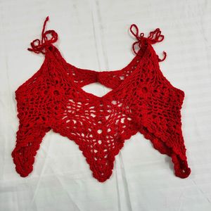 Red Crochet Crop top 🐞