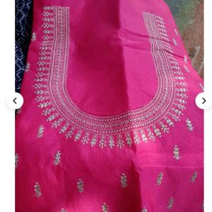 Embroidery Pink Unstiched Blouse