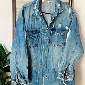 Distressed Denim Jacket🫶