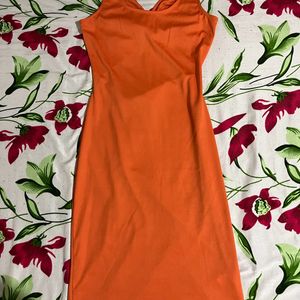 Reversible Bright Orange Cutout One-Piece