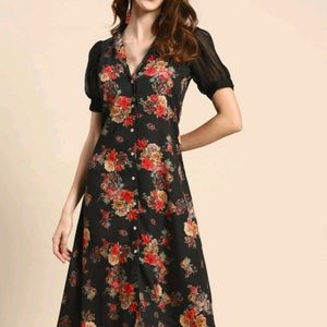 SANGRIA BRAND FLORAL PRINTED DRESS