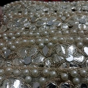 9 Meter Mirror And Pearl Embroidery Lace