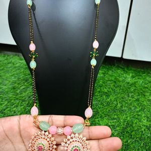 American Diamond Trending Mangalsutra With Earings