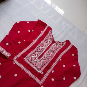 Chikankari Kurti Pant Set