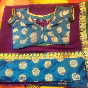 Designer Saree With Heavy Designe Blouse