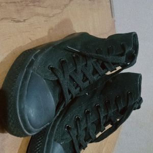 Y2k Korean Pinteresty Black Boots / Canvas Shoes